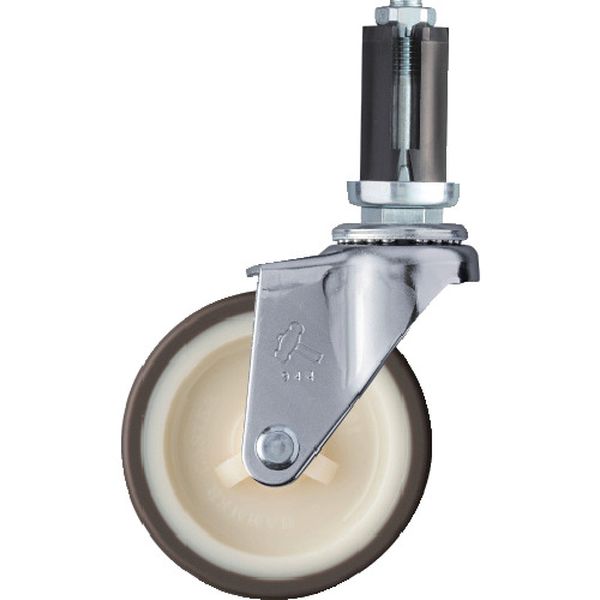 パイプ差込み式キャスター パイプ差込み式キャスター 自在 車輪径75mm ウレタン車輪(ナイロンホイル) φ22～24用