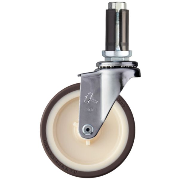 パイプ差込み式キャスター パイプ差込み式キャスター 自在 車輪径100mm ウレタン車輪(ナイロンホイル)