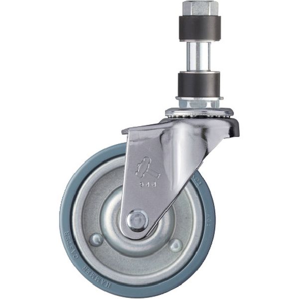 パイプ差込み式キャスター パイプ差込み式キャスター 自在 車輪径75mm ゴム車輪(スチールホイール) φ22用