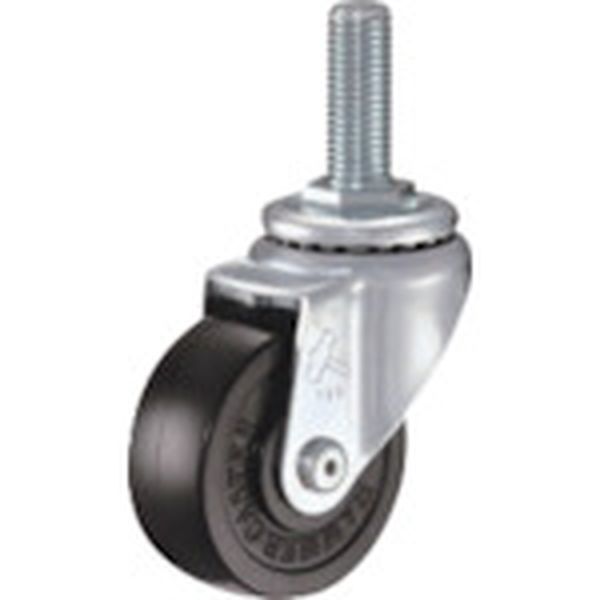 420SAR65 814-2757  ねじ込み旋回式ゴム車輪 65mm