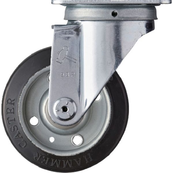 420SR100 127-7262  旋回式ゴム車輪 100mm