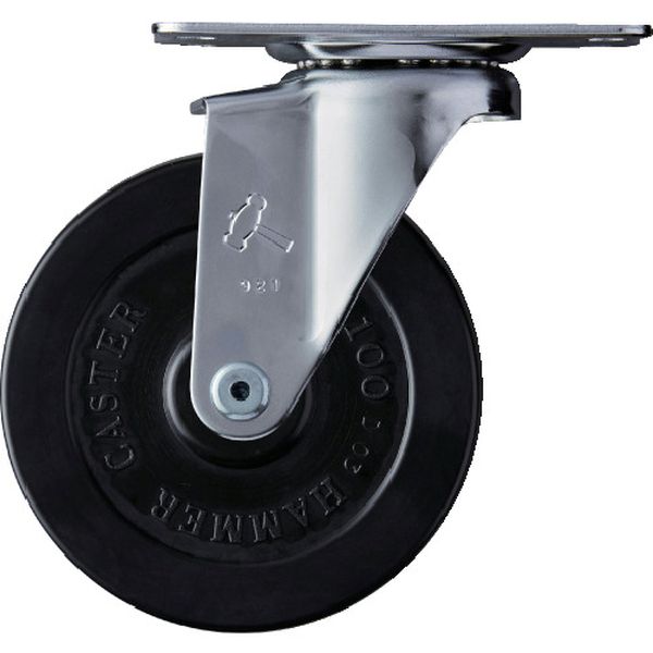 420ERDB100  旋回式ゴム車輪(ローラーベアリング)100mm