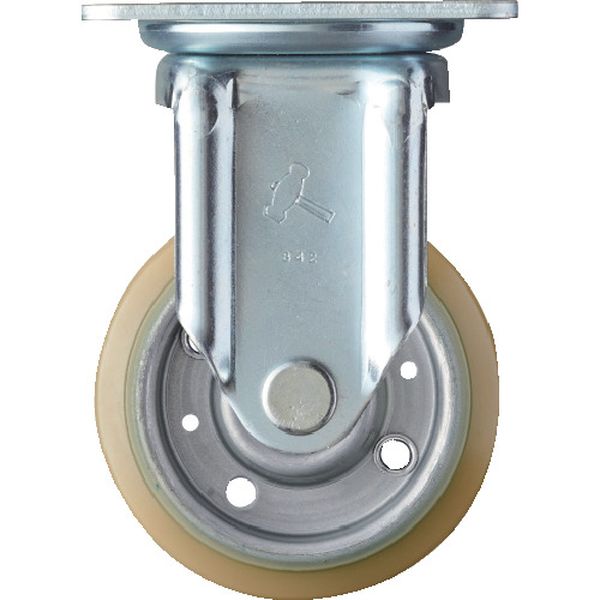 420JRPUBB100 814-3508 固定式ウレタン車輪(スチールホイール・ラジアルボールベアリング)100mm