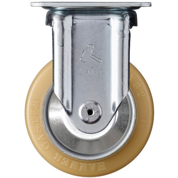 420SRPURB100 814-2968 固定式ウレタン車輪(スチール・ローラーベアリング)100mm