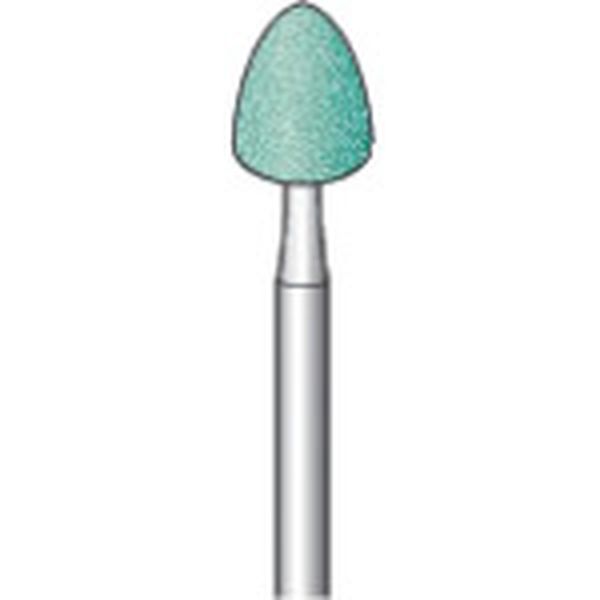 軸付砥石 (10本入) 粒度＃100 グリーン 砲弾 外径6.5mm
