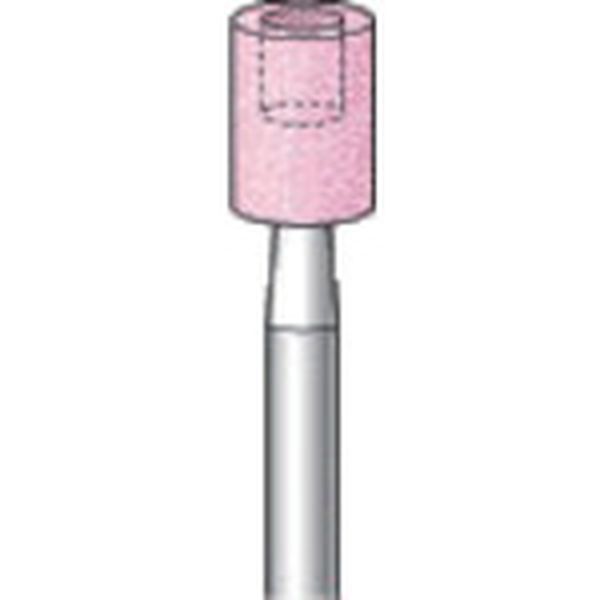 軸付砥石 (10本入) 粒度＃100 ピンク 円筒(端面、底面専用) 外径6.0mm