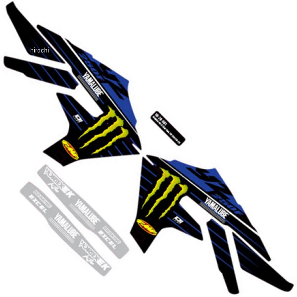 グラフィックキットキット 19年-21年 YZ 250 F 黒/青