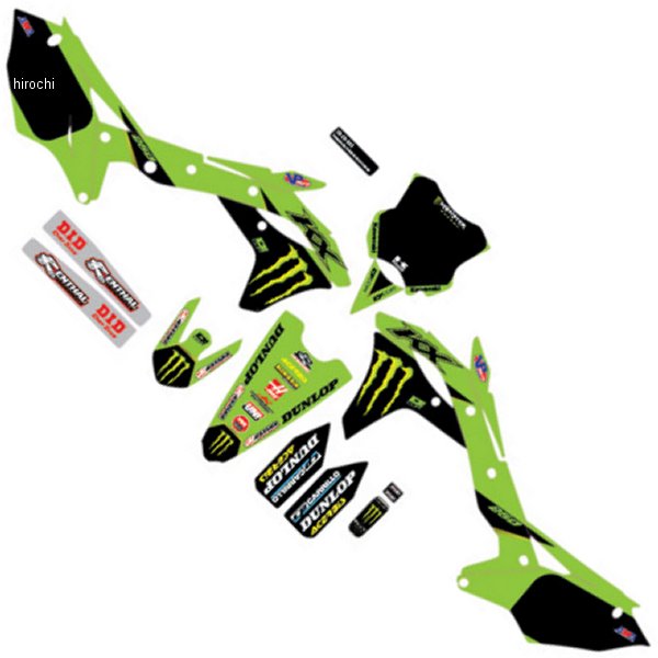 グラフィックキット 17年-20年 KX 250 F 緑/黒