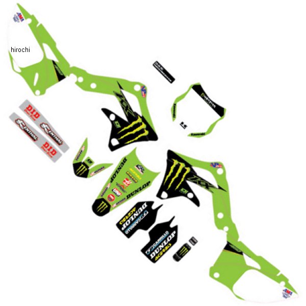 グラフィックキット 13年-15年 KX 450 F 緑/黒
