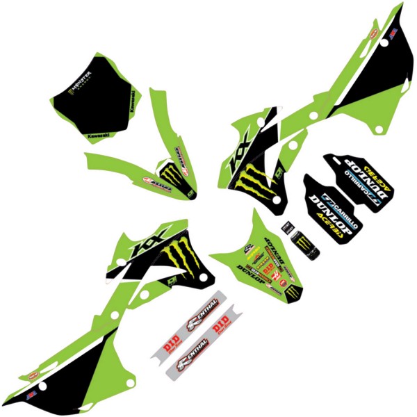 モンスターエナジーグラフィックキット 14年-21年 KX 85 緑/黒/白
