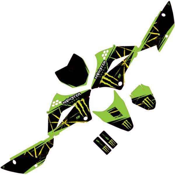 モンスターエナジーグラフィックキット 21年-22年 KLX 110R L 緑/黒