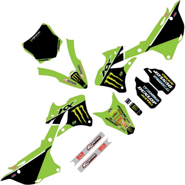 モンスターエナジーグラフィックキット 22年 KX 85 緑/黒/白