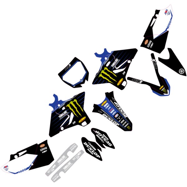 22’スターレーシング グラフィックキット 15年-21年 YZ 250 黒/青/白