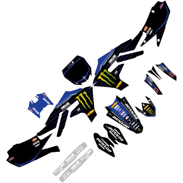 22’スターレーシング グラフィックキット 19年 YZF 250 黒/青/白