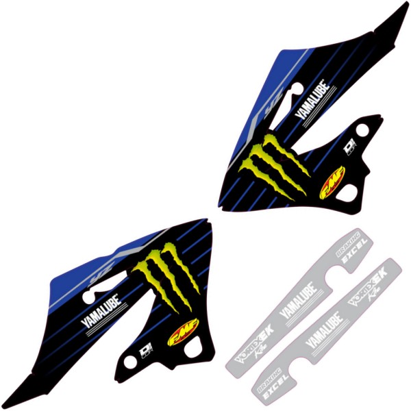 22’スターレーシング グラフィックキット 22年 YZ 250 黒/青/白