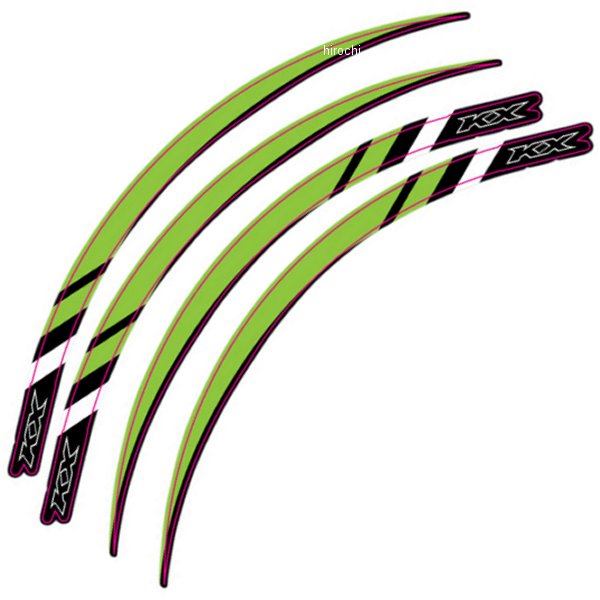 リムデカールセット 黒/緑 