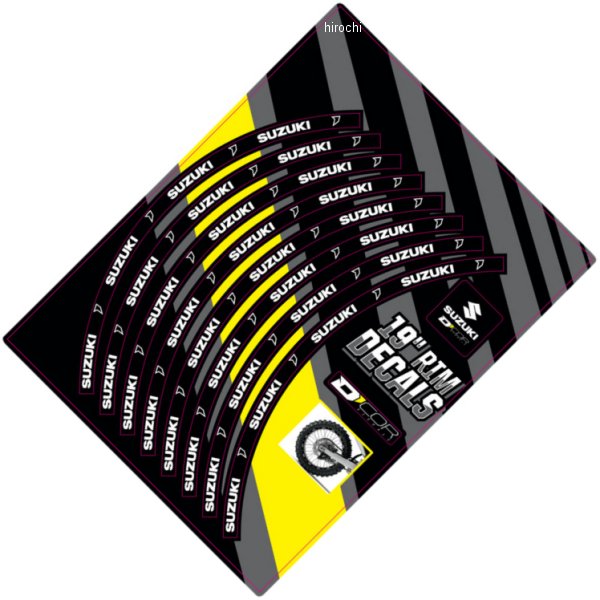 リムデカール リア 19インチ 黒/白 