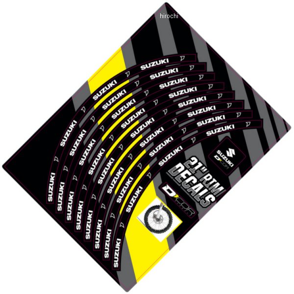 リムデカール フロント 21インチ 黒/白 