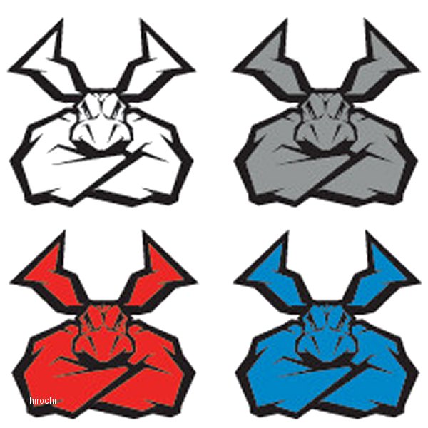 ムースデカール 4枚入り 白/赤/青/グレー