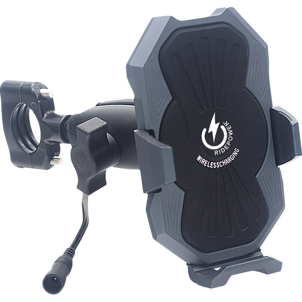 ワイヤレス充電機能付きスマホホルダー黒/グレー