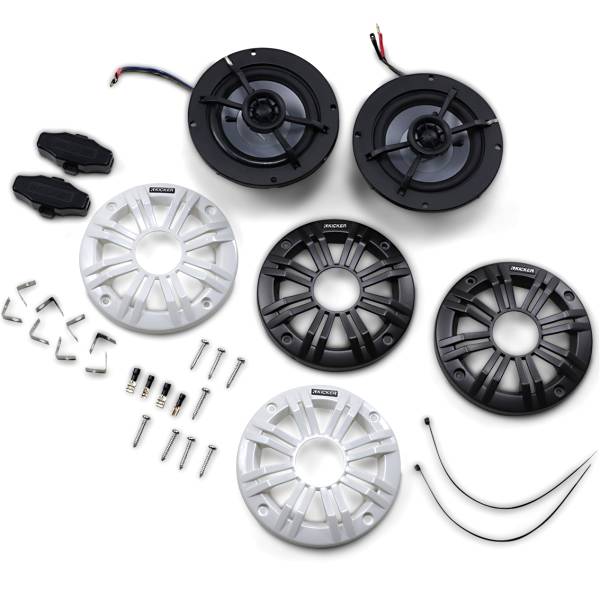 4 インチ全天候型同軸スピーカー 4オーム 黒/白