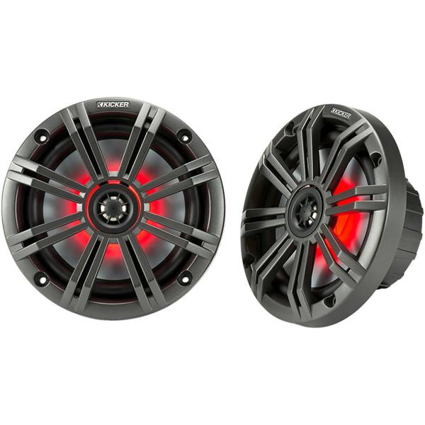 LED 照明付き全天候型同軸スピーカー 黒/赤