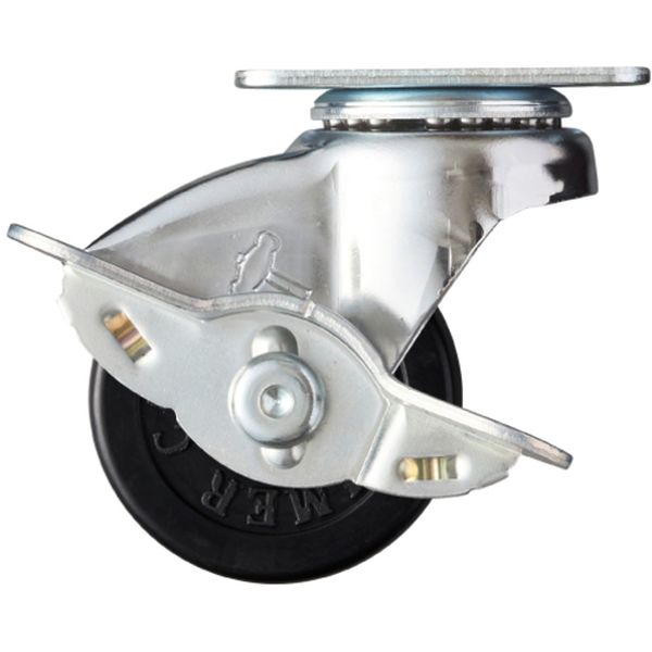 45015PR50 プレート式キャスター プレート式キャスター 自在(ストッパー付) 車輪径50mm ゴム車輪 450P