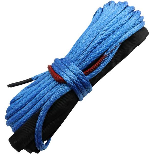 ウインチロープ 15/64インチX38フィート 青/黒