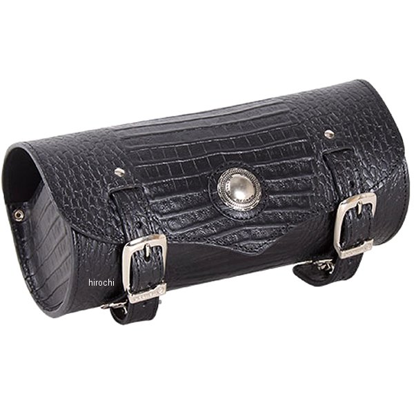 クロコエンボスレザーツールバッグ 黒