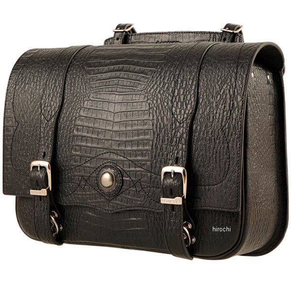クロコエンボスサドルバッグ 黒
