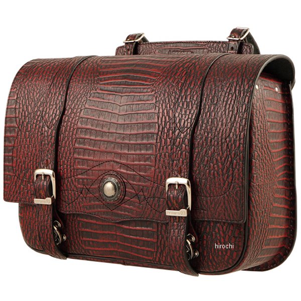 クロコエンボスサドルバッグ 赤
