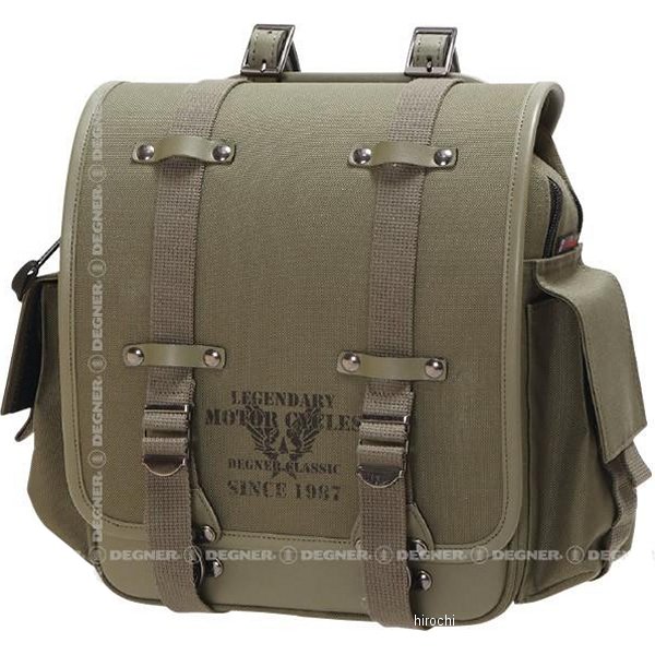 ミリタリーテイストテキスタイルサドルバッグ カーキ