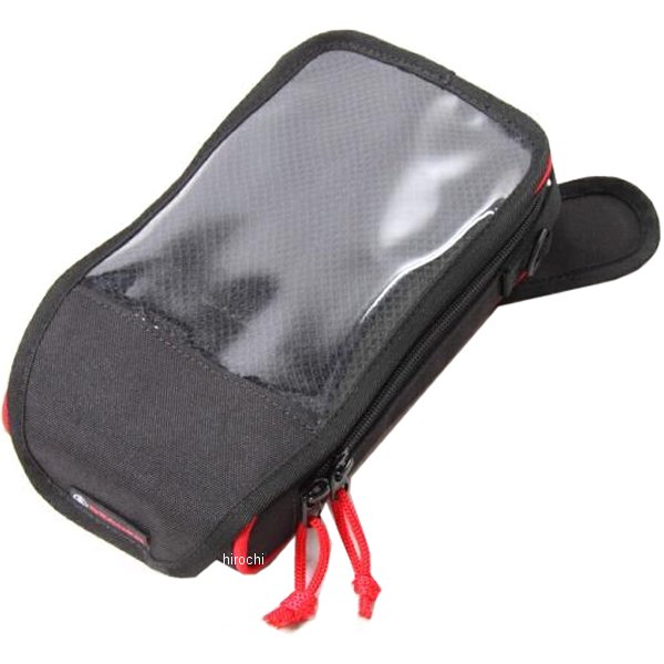 マグネット式タンクバッグ 黒/赤パイピング