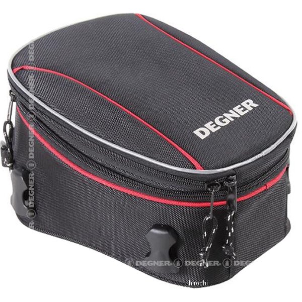 容量可変式シートバッグ 黒/赤パイピング