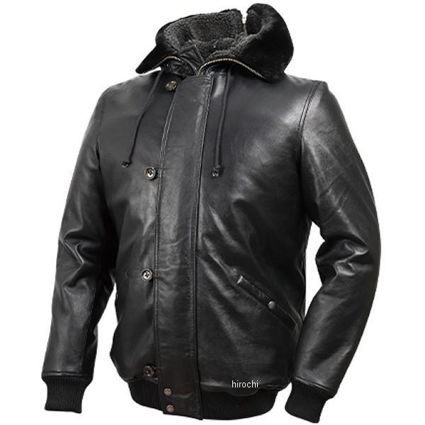 フード付シープレザージャケット 黒 Sサイズ
