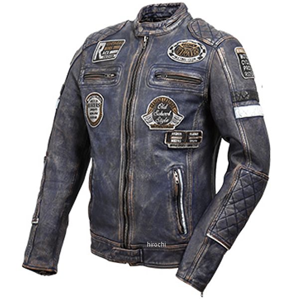 ワックスシープレザージャケット ネイビー Mサイズ