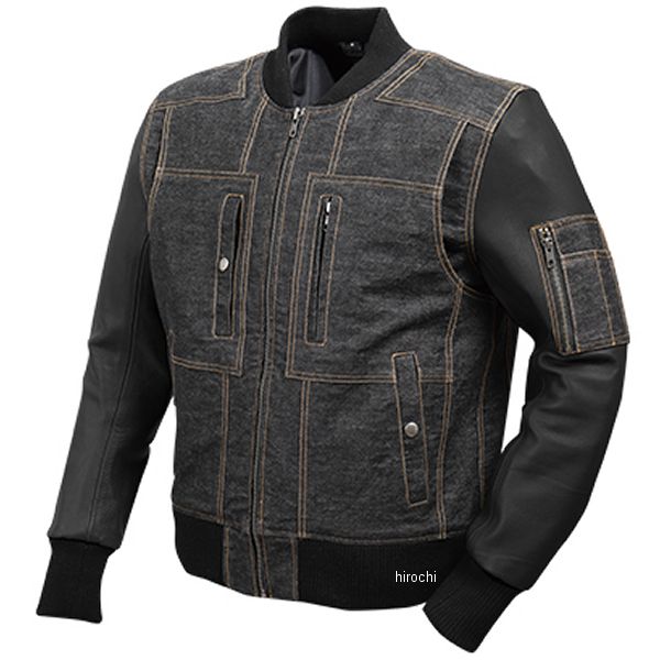レザー-デニムコンビジャケット 黒/黒 Sサイズ
