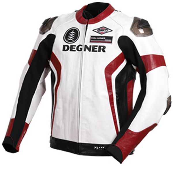 レザーレーシングジャケット 白/赤 Lサイズ