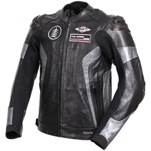 レザーレーシングジャケット 黒/ガンメタル Lサイズ