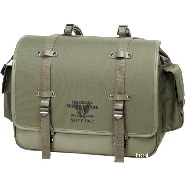 ミリタリーテイストテキスタイルサドルバッグ カーキ