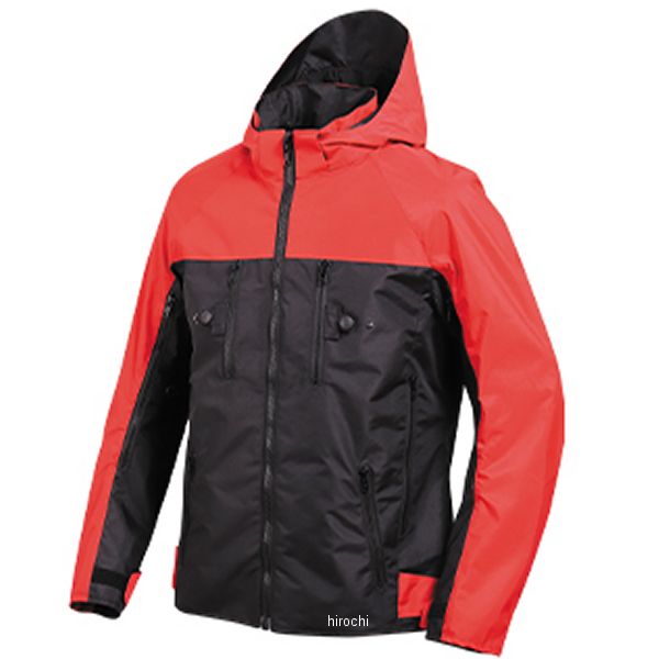 テキスタイルフード付ジャケット 黒/赤 Sサイズ