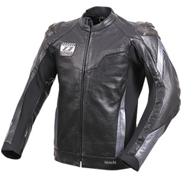 メッシュレザーレーシングジャケット 黒/ガンメタル XLサイズ