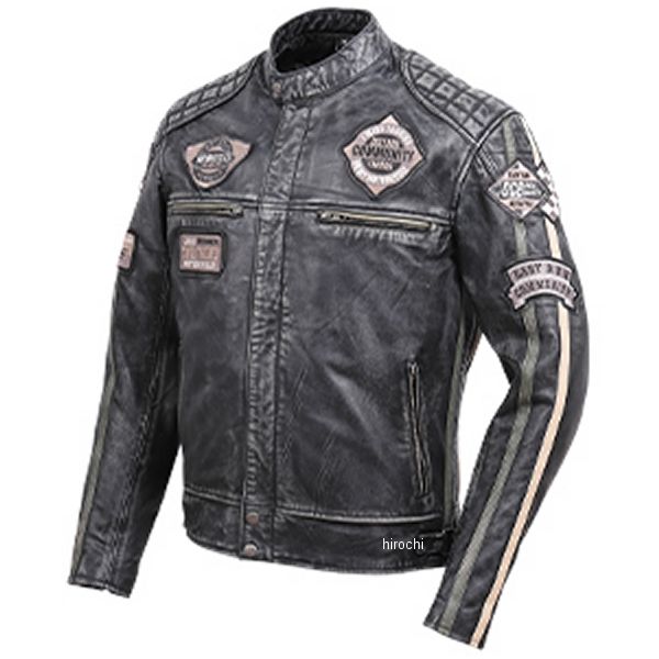 シープレザージャケット 黒/グリーン Lサイズ