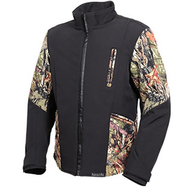 ソフトシェルフード付ジャケット カモ/黒 Sサイズ