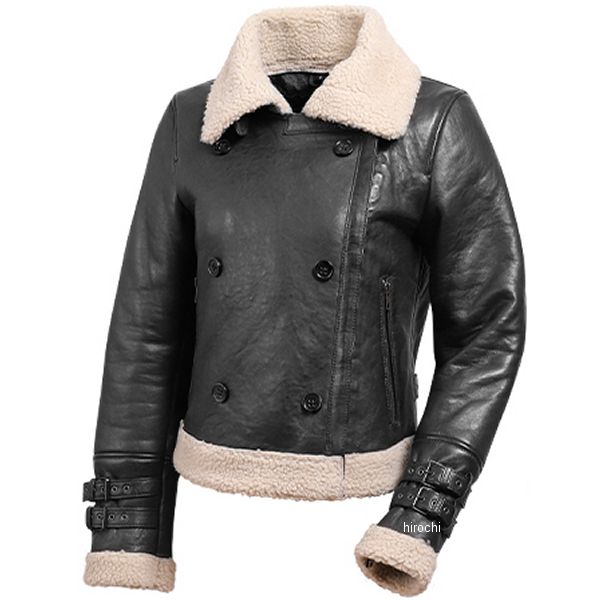 フェイクムートンレディースレザージャケット 黒 Lサイズ