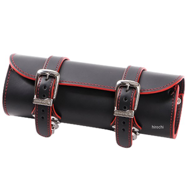 レザー ツールバッグ 黒/赤 小