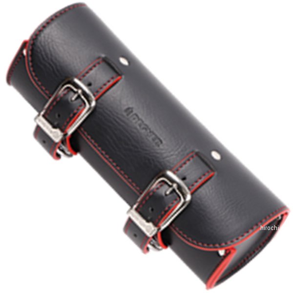 シンセティックレザーツールバッグ 黒/赤