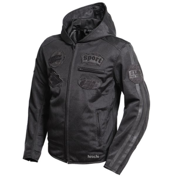 フード付きテキスタイルメッシュジャケット 黒 Mサイズ