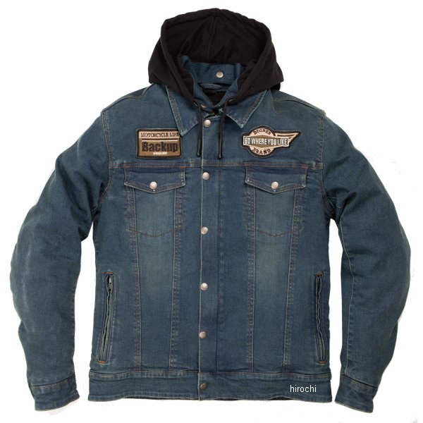 春夏モデル フード付きデニムジャケット ヴィンテージネイビー XLサイズ