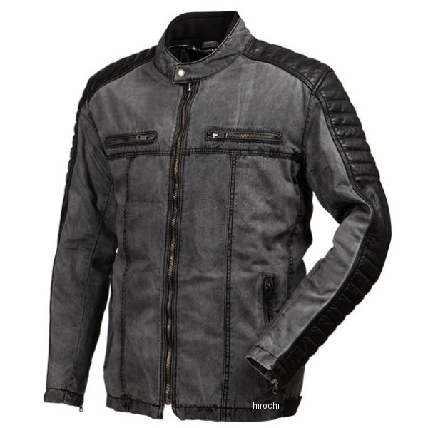 2025年春夏モデル テキスタイル＆レザーコンビジャケット 黒/黒 Mサイズ